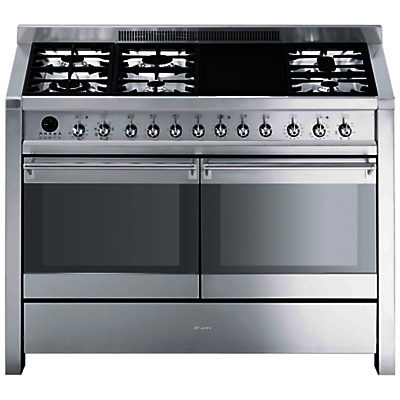 Smeg A4-8 Dual Fuel Range Cooker, Stainless Steel
